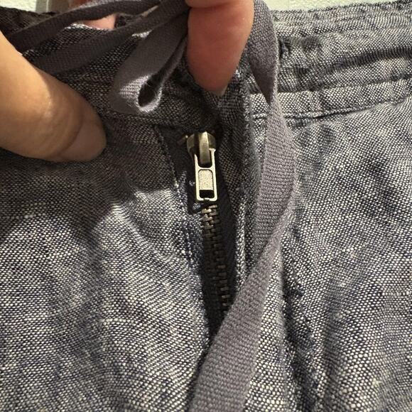 Max‎ Studio Skirt Women Large Chambray Blue 100% Linen Drawstring Pockets Casual - Picture 5 of 10